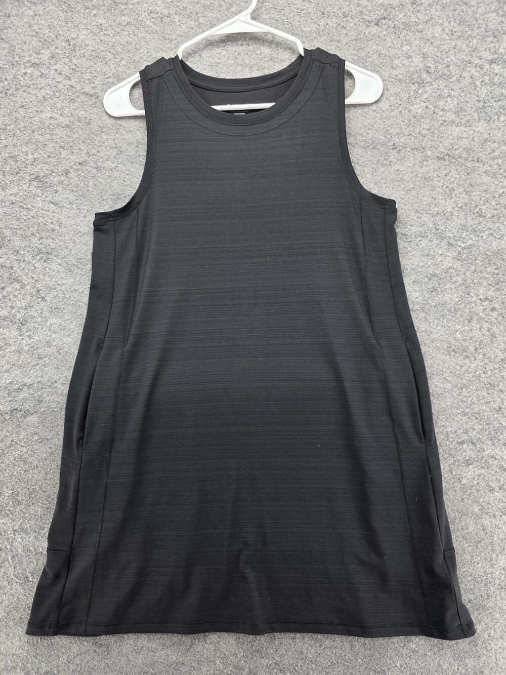 Athleta Pacifica Illume Dress Womens Small Black Sleeveless Tank Shift Pockets